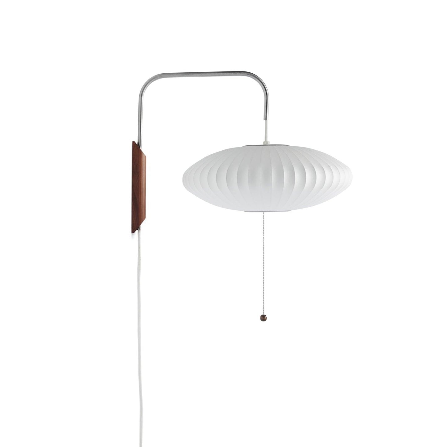 Vägglampa Nelson – Elegant modern design från 1950-talet med valnötsträ och metall