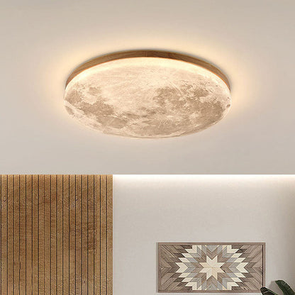 Plafonnier LED Minimaliste Élégant en Forme de Lune – Élégance Contemporaine en Bois et Acrylique