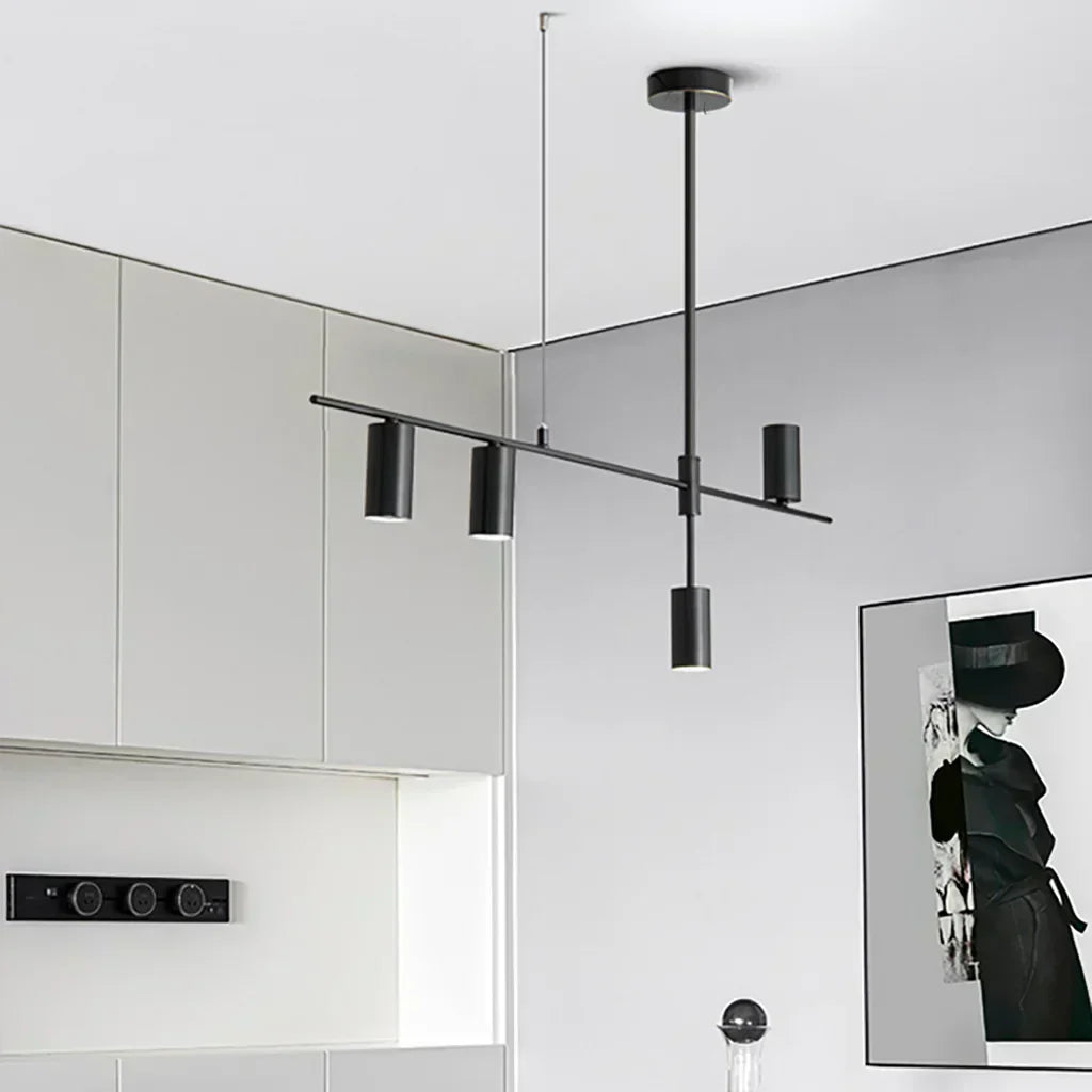 Suspension Minimaliste Noire Élégante – Style Métal et Aluminium Contemporain pour Espaces Sophistiqués