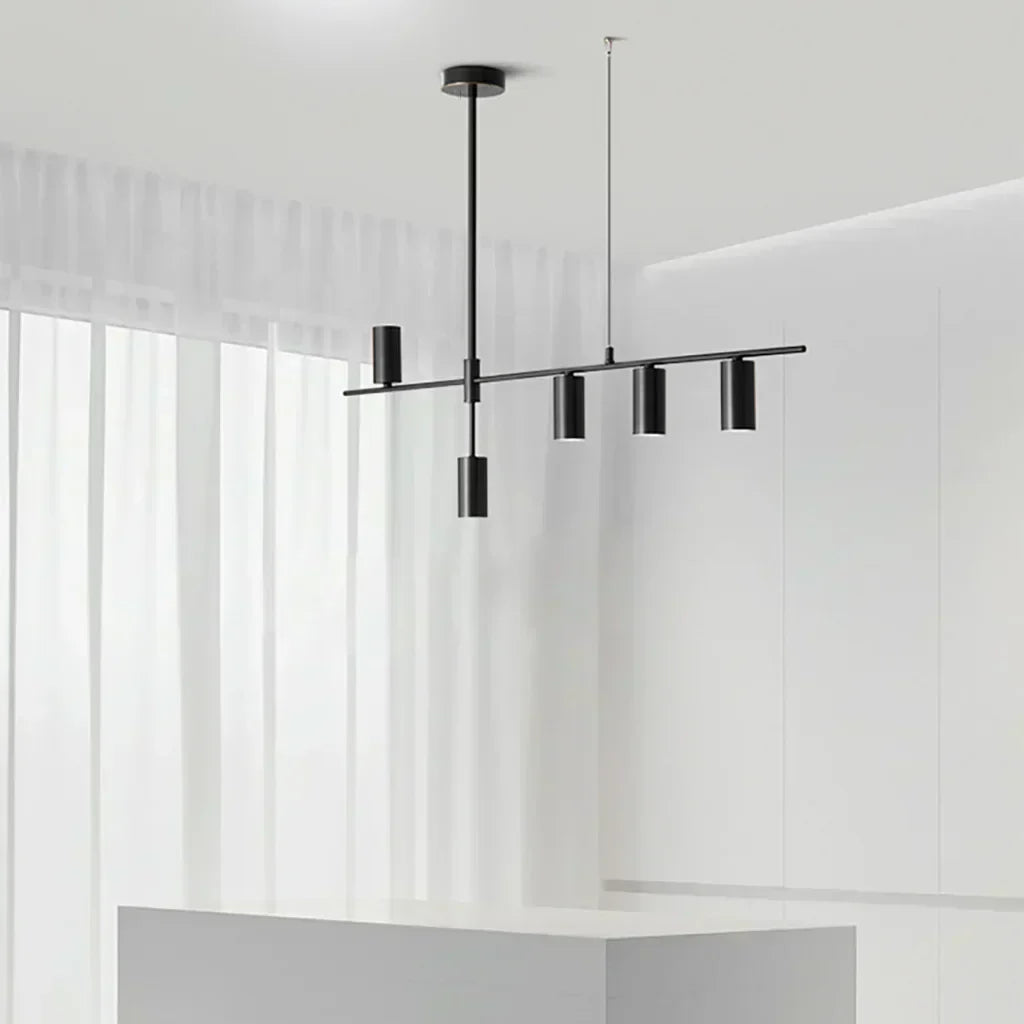 Suspension Minimaliste Noire Élégante – Style Métal et Aluminium Contemporain pour Espaces Sophistiqués