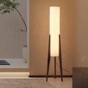 Elegant retro Nordic walnut floor lamp with fabric lampshade