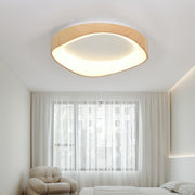 Chic Scandinavian LED ceiling light – Elegant wood and metal aesthetic with a soft glow