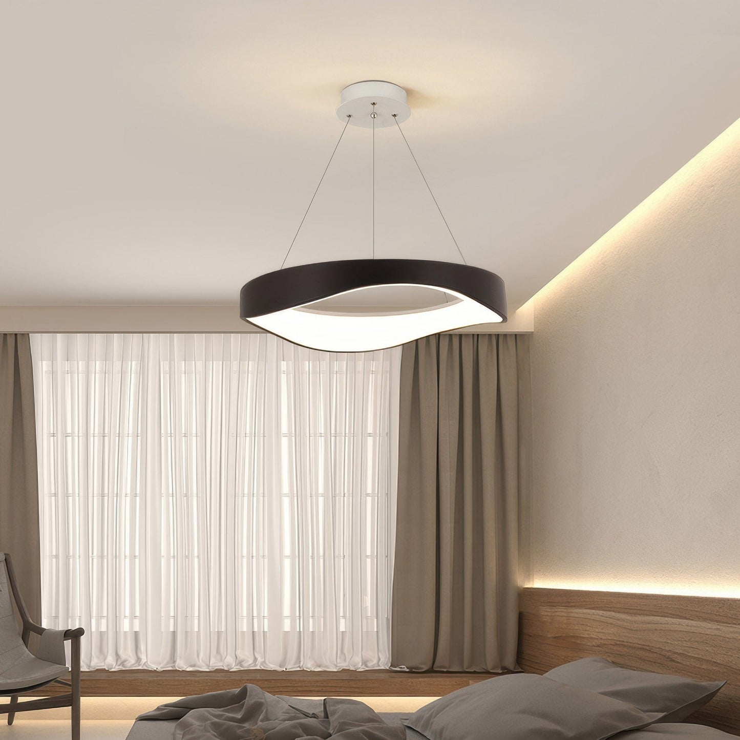 Suspension LED ronde moderne et élégante – Éclairage écoénergétique stylé pour un look minimaliste chic