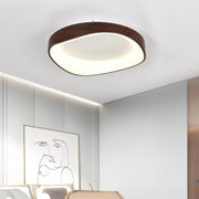 Chic Scandinavian LED ceiling light – Elegant wood and metal aesthetic with a soft glow