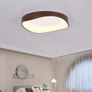 Chic Scandinavian LED ceiling light – Elegant wood and metal aesthetic with a soft glow