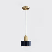 Elegant Cylindrical Suspension – Chic Brass and Wood Design with Integrated LED Lighting