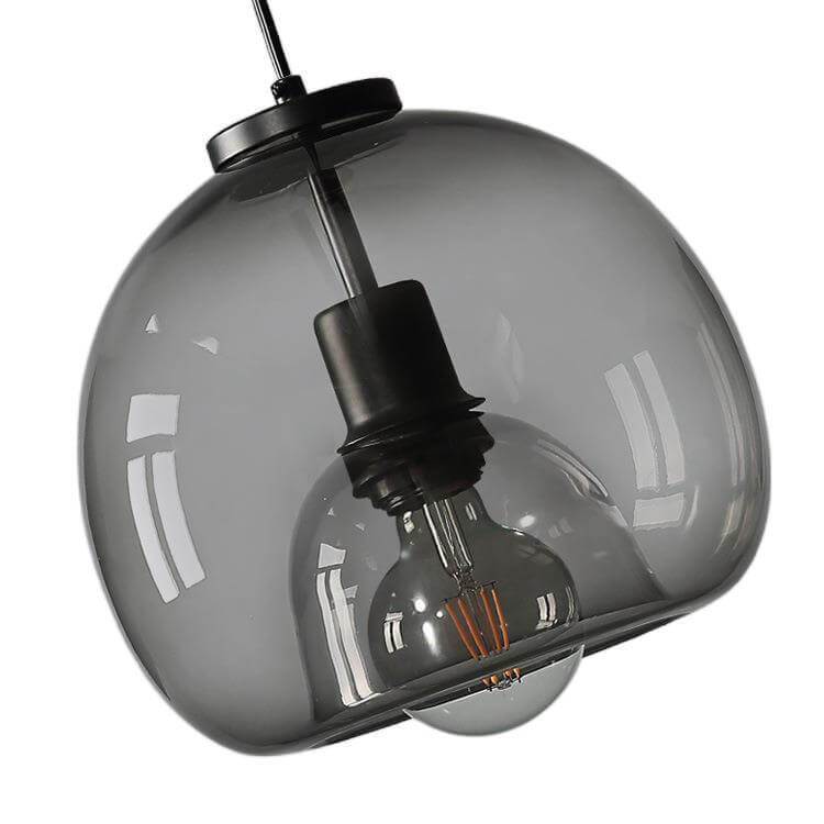 Suspension en verre soufflé gris élégant – Lampe réglable en hauteur pour sublimer votre espace