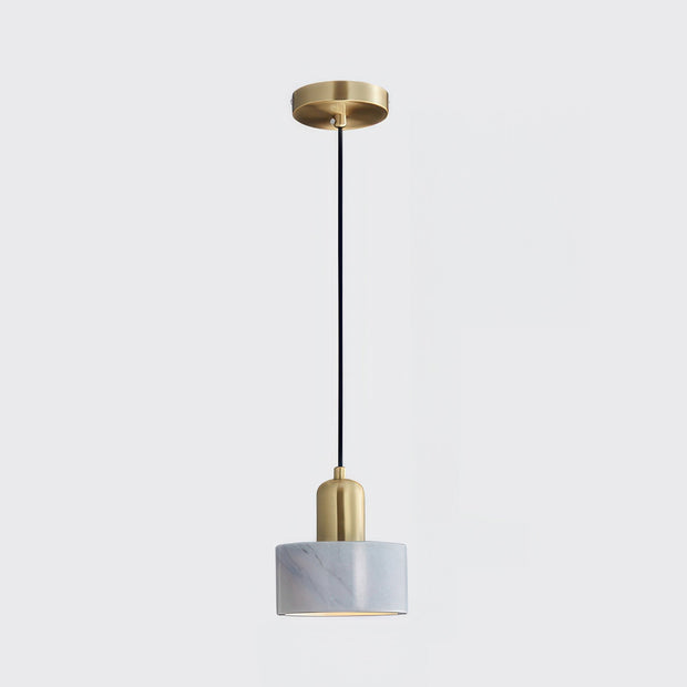 Elegant Cylindrical Suspension – Chic Brass and Wood Design with Integrated LED Lighting