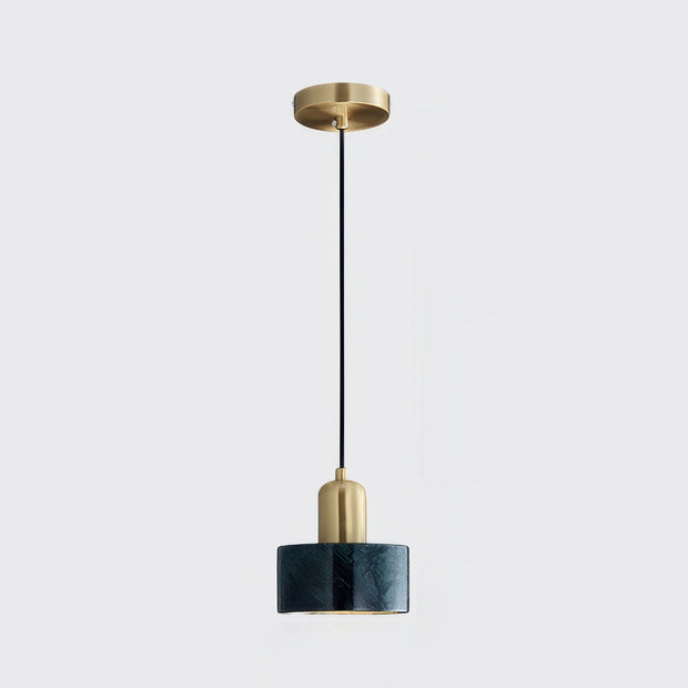 Elegant Cylindrical Suspension – Chic Brass and Wood Design with Integrated LED Lighting