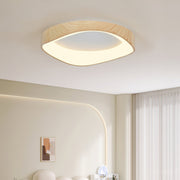 Chic Scandinavian LED ceiling light – Elegant wood and metal aesthetic with a soft glow