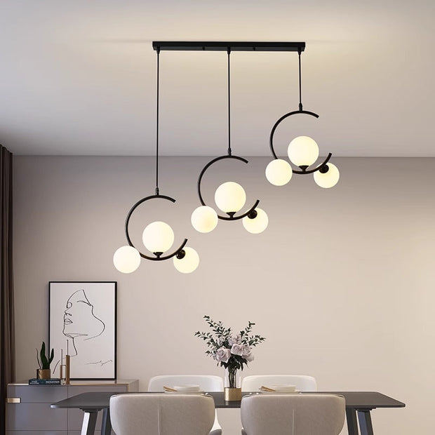 Modern and elegant LED chandelier - Glass and acrylic design perfect for living and dining spaces