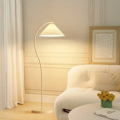 Elegant LED fabric floor lamp - Versatile foldable design with customizable lighting options