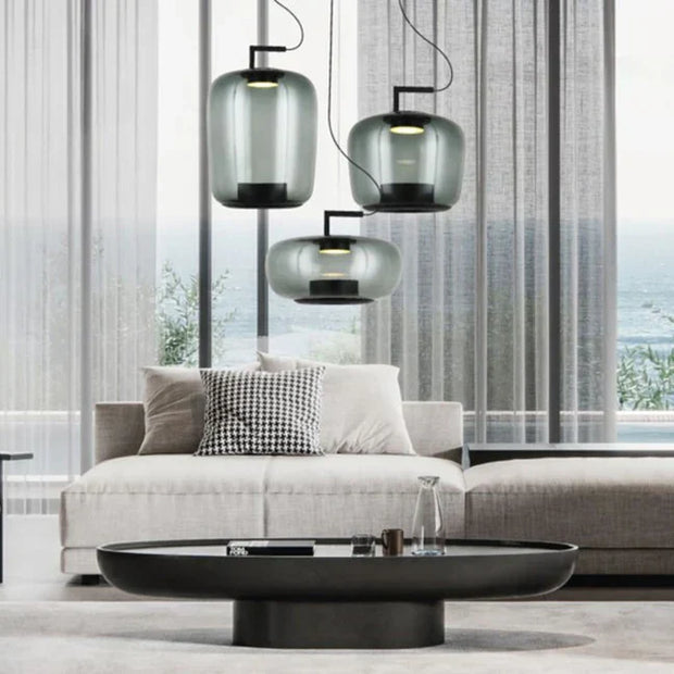 Modern Elegant LED Chandelier - Glass and Aluminum Design for Your Kitchen and Dining Room