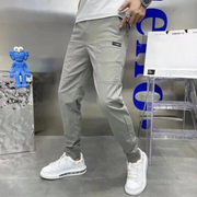 Men's Elastic High Waist Cargo Pants - Durable Fabric with Practical Pockets for Hiking and Everyday Use