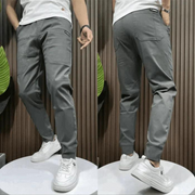 Men's Elastic High Waist Cargo Pants - Durable Fabric with Practical Pockets for Hiking and Everyday Use