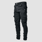 Men's Slim Cargo Pants in Stretch Denim with Functional Pockets – Modern Style and Optimal Comfort