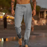 Pantalon en Lin Homme Légers avec Taille Élastique et Poches Latérales – Confort Optimal pour l'Été