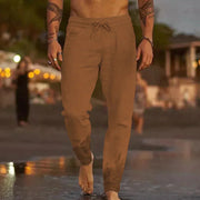 Pantalon en Lin Homme Légers avec Taille Élastique et Poches Latérales – Confort Optimal pour l'Été