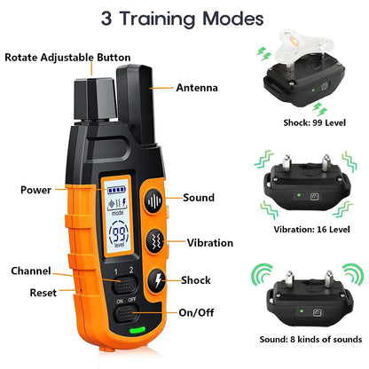 Collier de dressage pour chien rechargeable étanche 1000m avancé pour un entraînement efficace
