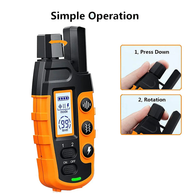 Collier de dressage pour chien rechargeable étanche 1000m avancé pour un entraînement efficace