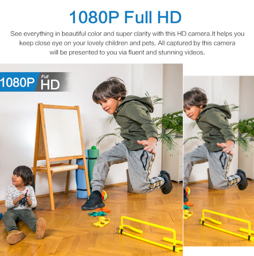 Compact WiFi security camera – Night vision for discreet indoor monitoring