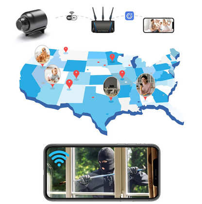 Compact WiFi security camera – Night vision for discreet indoor monitoring
