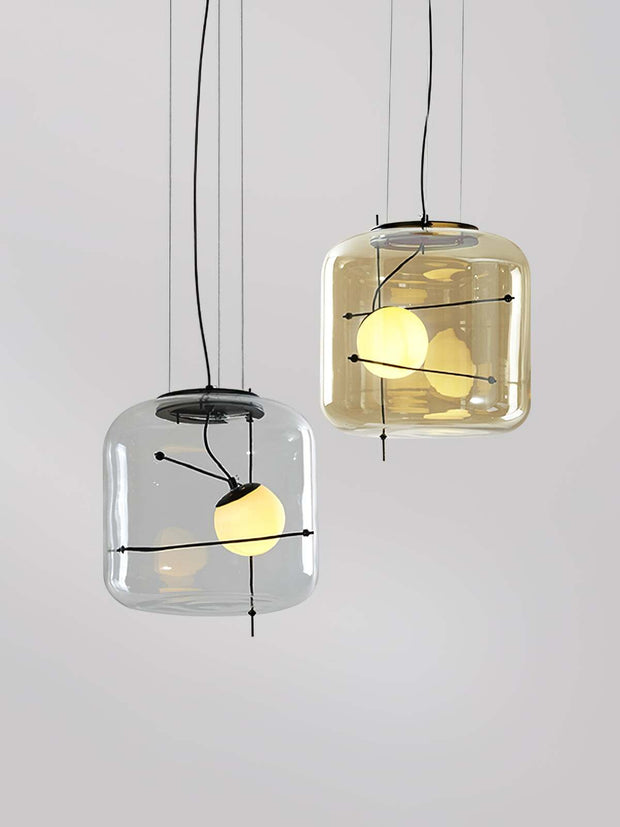 Suspension en Verre Sleek Plot - Lampe LED Suspendue Élégante pour une Ambiance Chaleureuse