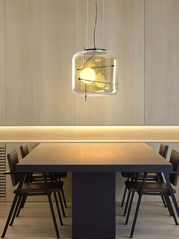 Suspension en Verre Sleek Plot - Lampe LED Suspendue Élégante pour une Ambiance Chaleureuse