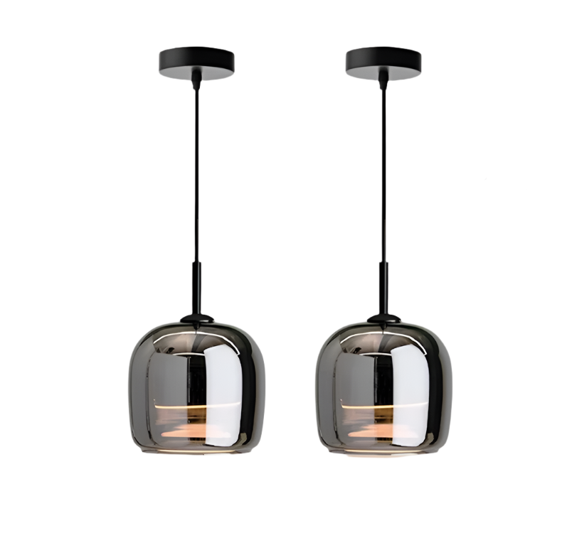 Nordisk stilren svart glaslampa - Modern och stilfull elegans med LED-belysning