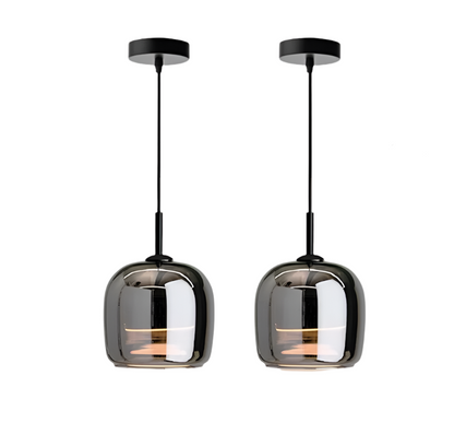 Nordisk stilren svart glaslampa - Modern och stilfull elegans med LED-belysning