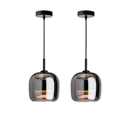 Sleek Nordic Black Glass Pendant - Modern and Stylish Elegance with LED Lighting