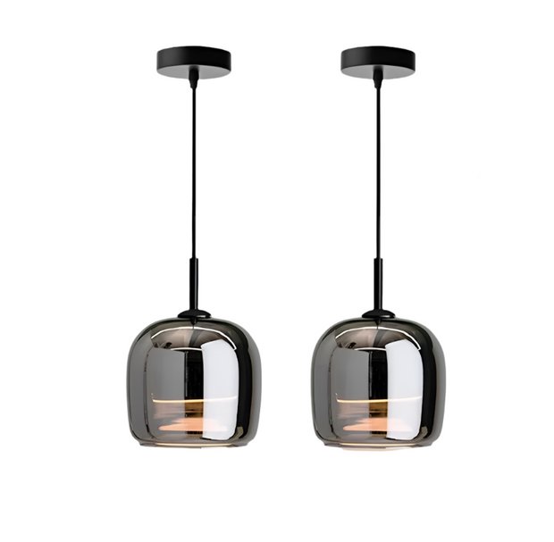 Sleek Nordic Black Glass Pendant - Modern and Stylish Elegance with LED Lighting