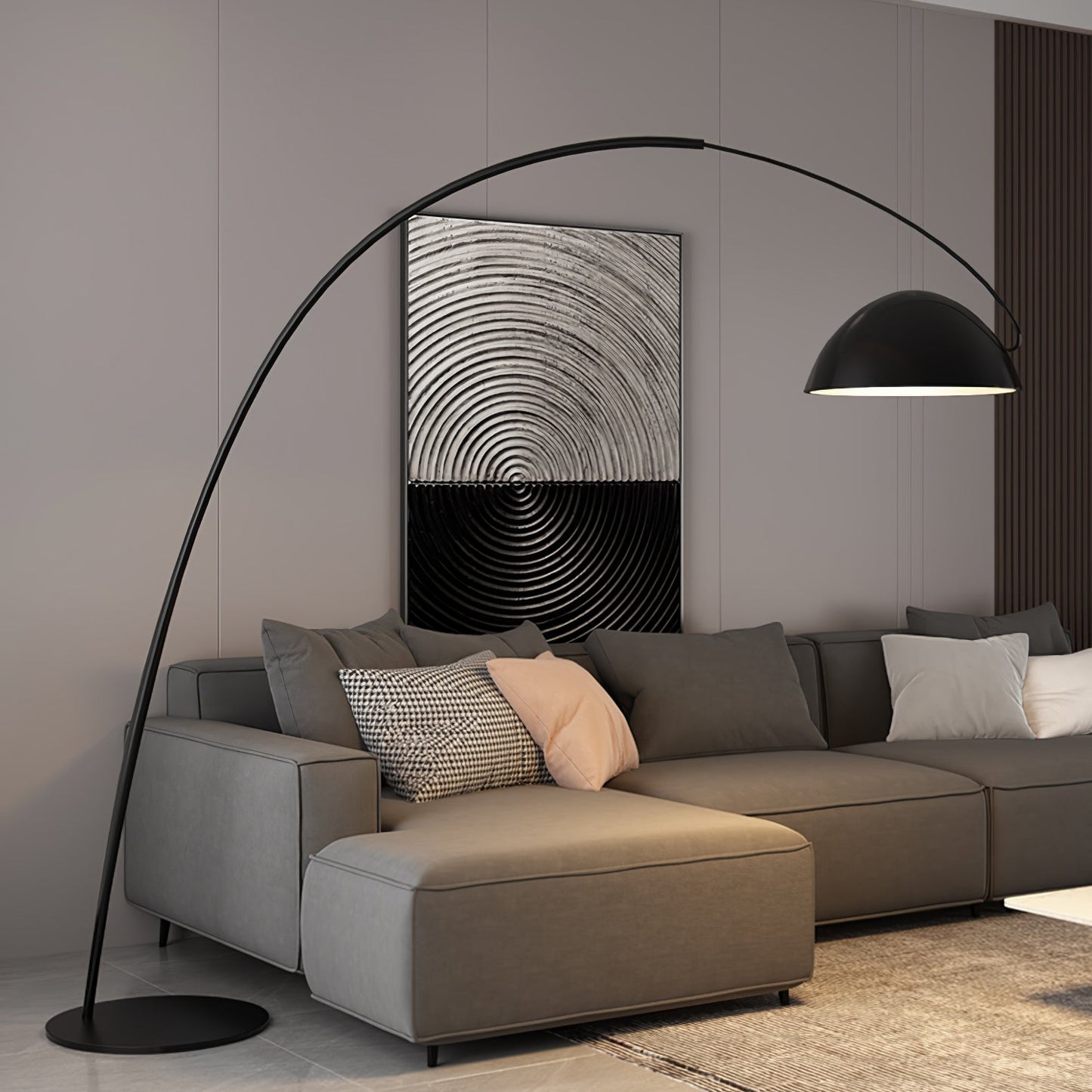Lampe sur pied Arc de style scandinave – Éclairage LED élégant avec bras réglable