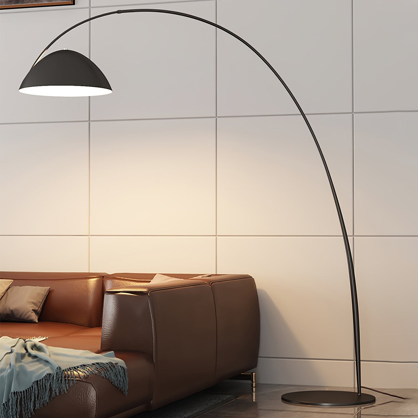 Lampe sur pied Arc de style scandinave – Éclairage LED élégant avec bras réglable