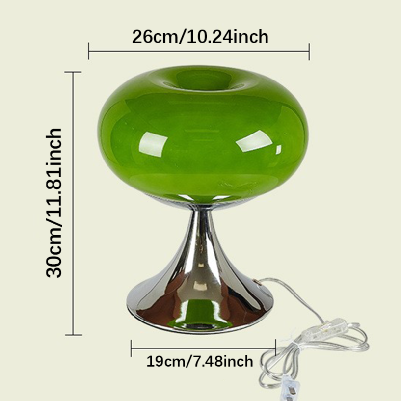 Elegant bordslampa inspirerad av Bauhaus – Vintage charm i glas och metall