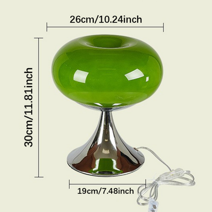 Elegant bordslampa inspirerad av Bauhaus – Vintage charm i glas och metall