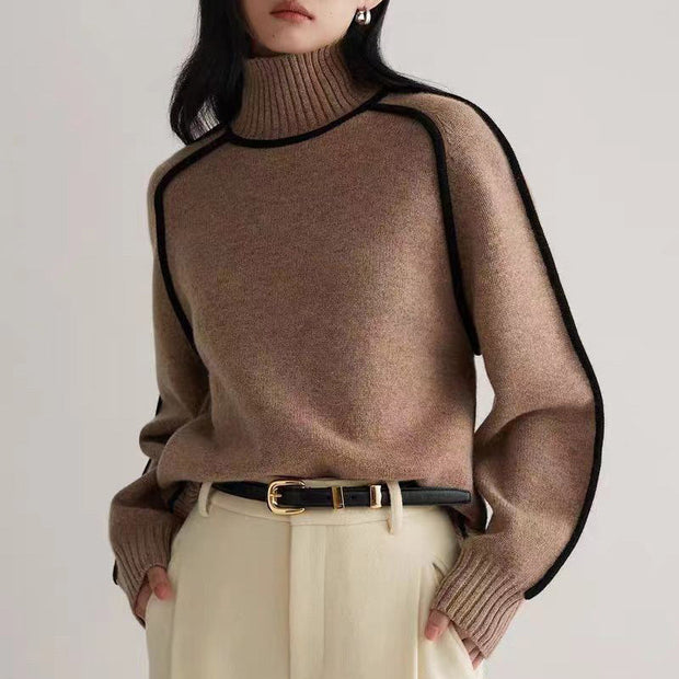 Women's Soft Ribbed Knit Turtleneck Sweater, Timeless Comfort, Size XS to XL