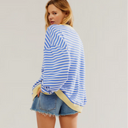 Pull Rayé Surdimensionné pour Femmes – Confort Optimal en Tissu Doux et Respirant