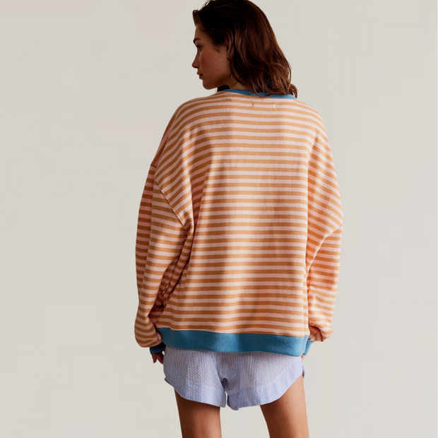 Pull Rayé Surdimensionné pour Femmes – Confort Optimal en Tissu Doux et Respirant
