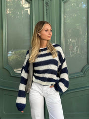 Striped Liana Pull Tricot in Polyester and Spandex – Comfort and Elegance for a Casual Look