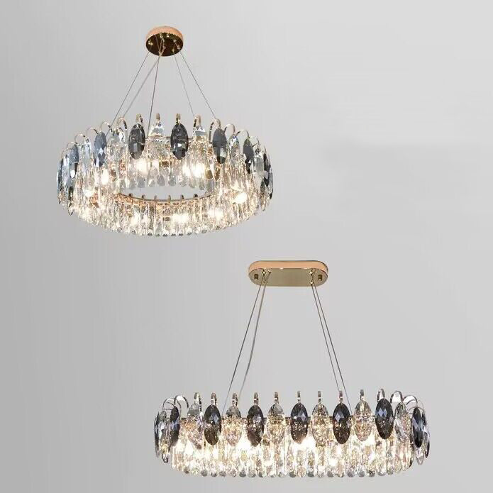 Chandelier en cristal K9 élégant – Éblouissante lumière LED rose gold avec fonction dimmable (Disponible en différentes tailles)