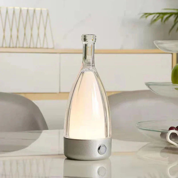 Charming Wine Bottle Shaped LED Night Light – Rechargeable Decorative Lamp with Adjustable Soft Glow