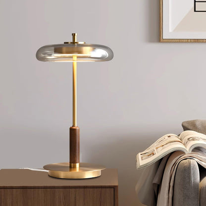 Lampe de Table Contemporaine Ronaldo – Design Élégant en Métal et Verre LED avec une Lumière Douce