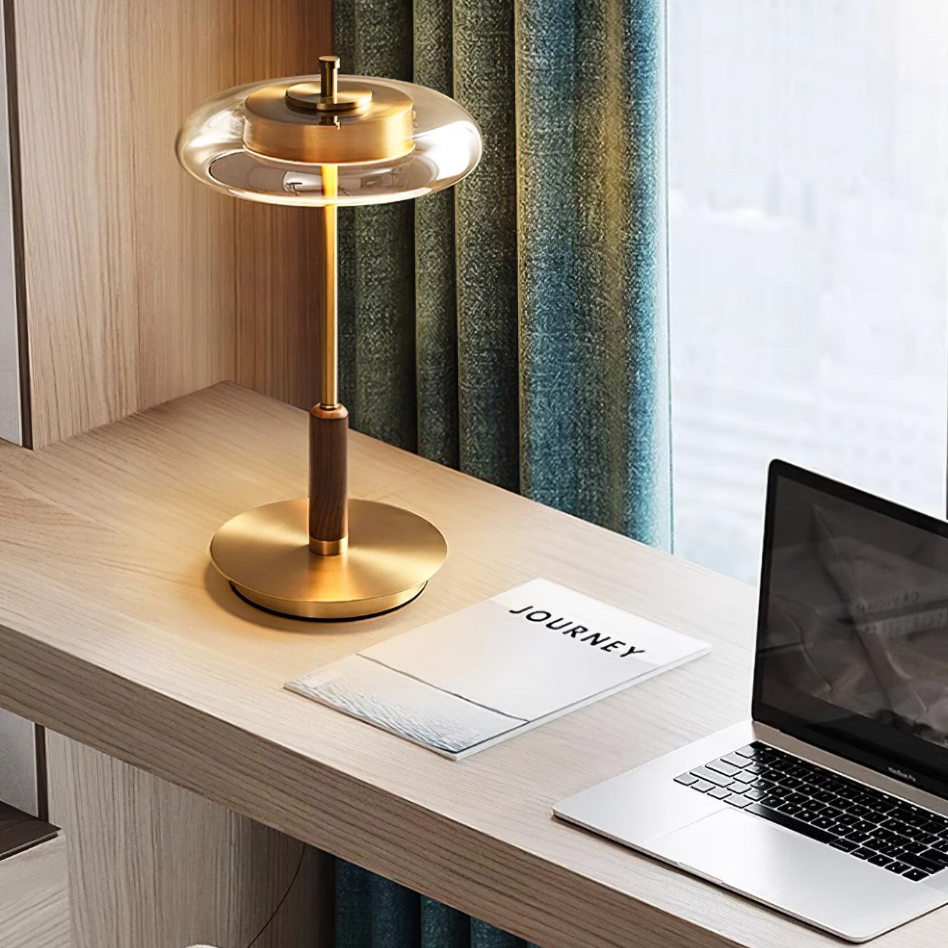 Lampe de Table Contemporaine Ronaldo – Design Élégant en Métal et Verre LED avec une Lumière Douce