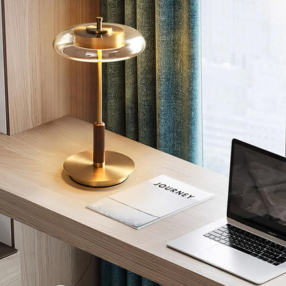 Lampe de Table Contemporaine Ronaldo – Design Élégant en Métal et Verre LED avec une Lumière Douce