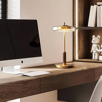 Lampe de Table Contemporaine Ronaldo – Design Élégant en Métal et Verre LED avec une Lumière Douce
