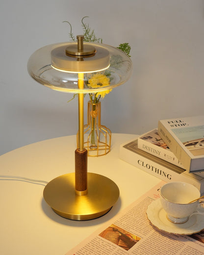 Lampe de Table Contemporaine Ronaldo – Design Élégant en Métal et Verre LED avec une Lumière Douce
