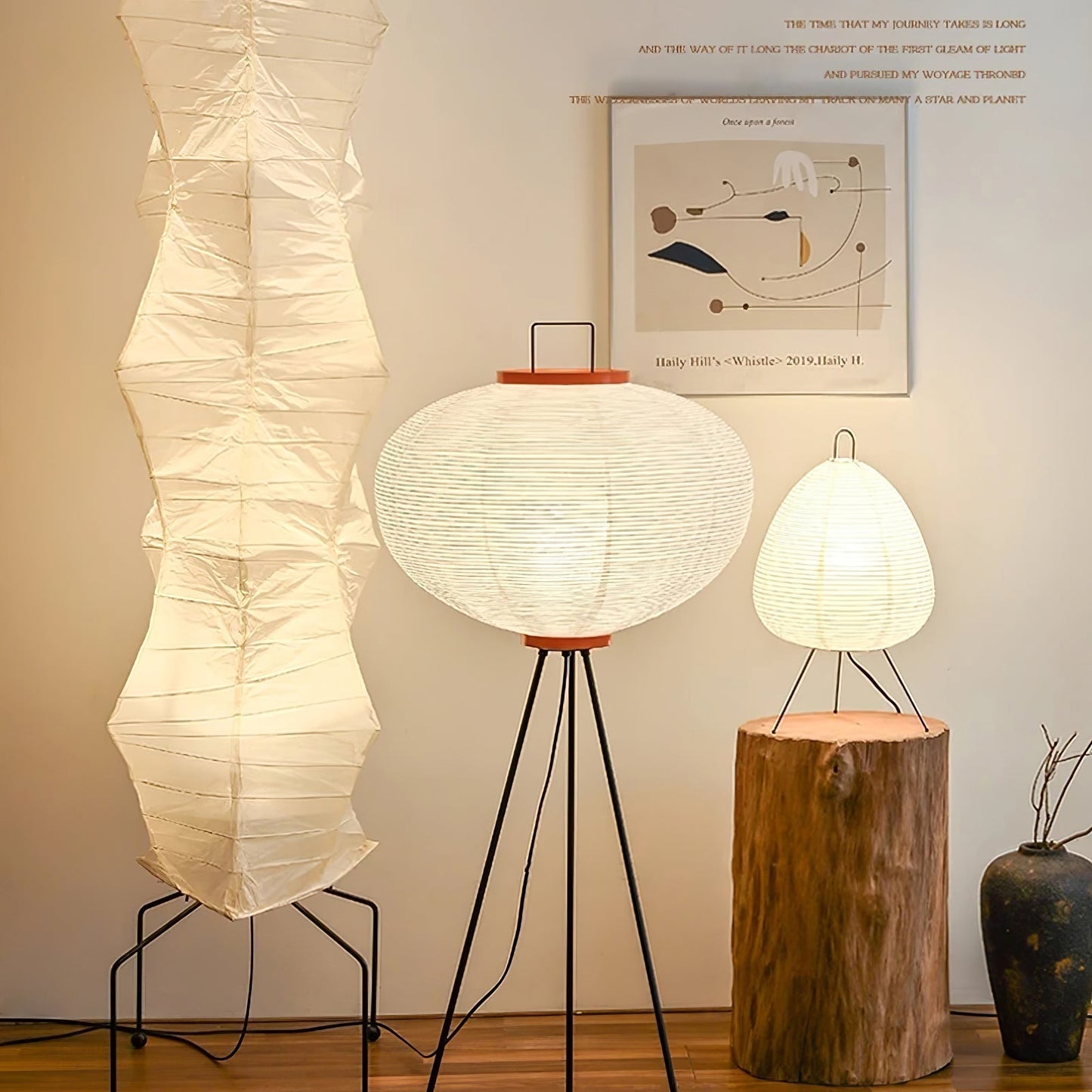 Lampadaire en papier de riz élégant – Éclairage sleek et stylé pour votre salon et votre chambre à coucher