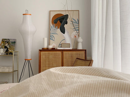 Lampadaire en papier de riz élégant – Éclairage sleek et stylé pour votre salon et votre chambre à coucher