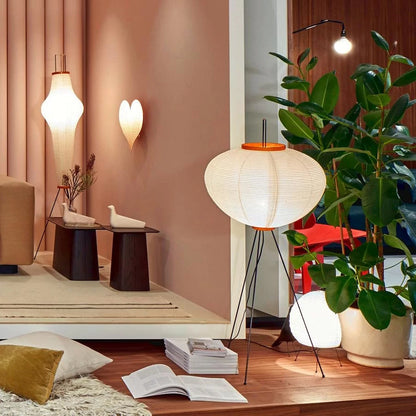 Lampadaire en papier de riz élégant – Éclairage sleek et stylé pour votre salon et votre chambre à coucher